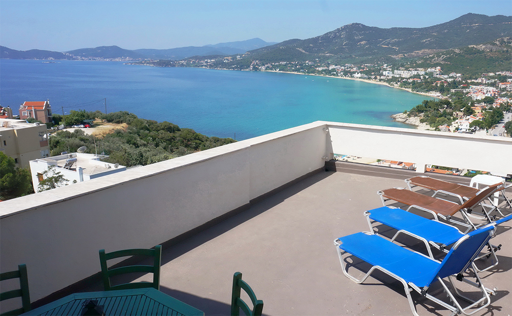 Balcony with sea view at Villa Stella Apartments Balcony with sea view at Villa Stella Apartments
