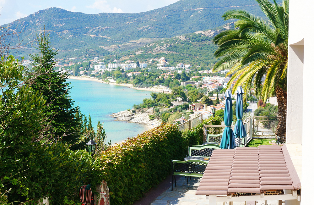 Sea view from Villa Stella Apartments in Palio, Kavala